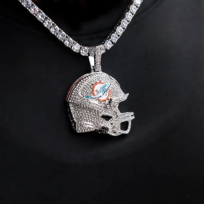 2025 Miami Dolphins Team Helmet Pendant  - White Gold