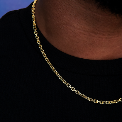 3.6mm Open Box Chain - Yellow Gold