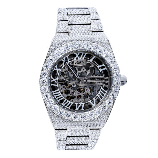 42MM Iced Moissanite Alpha Era® Luminous Skeleton 316
