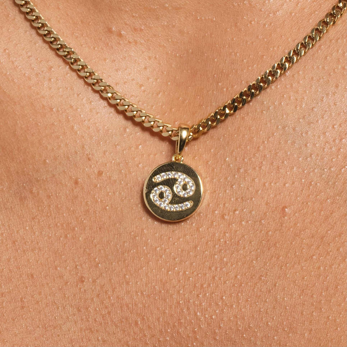 Astrology Coin Pendants in Yellow Gold